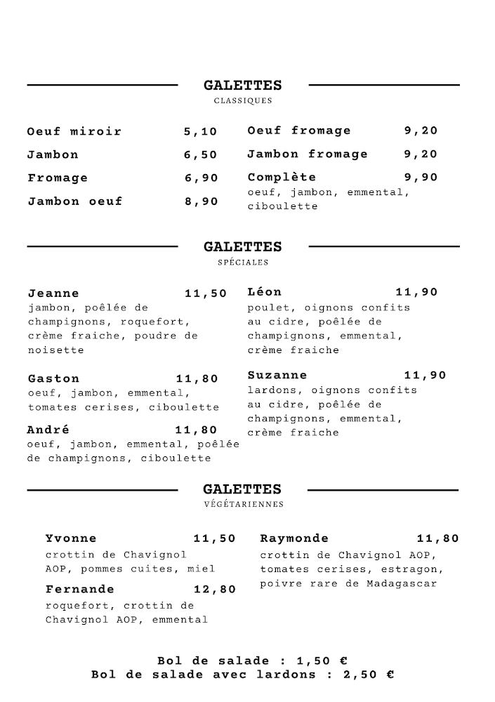 Chez Simone - Menu Image 4